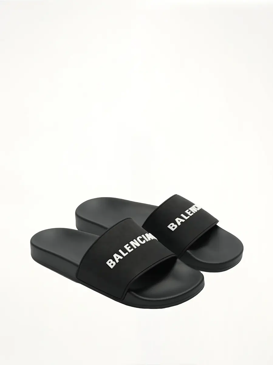 Balenciaga 3D Logo Rubber Pool Slide Sandal in Black/white Black | Thumbnail 3 Balenciaga 3D Logo Rubber Pool Slide Sandal in Black/white Black | Thumbnail 3