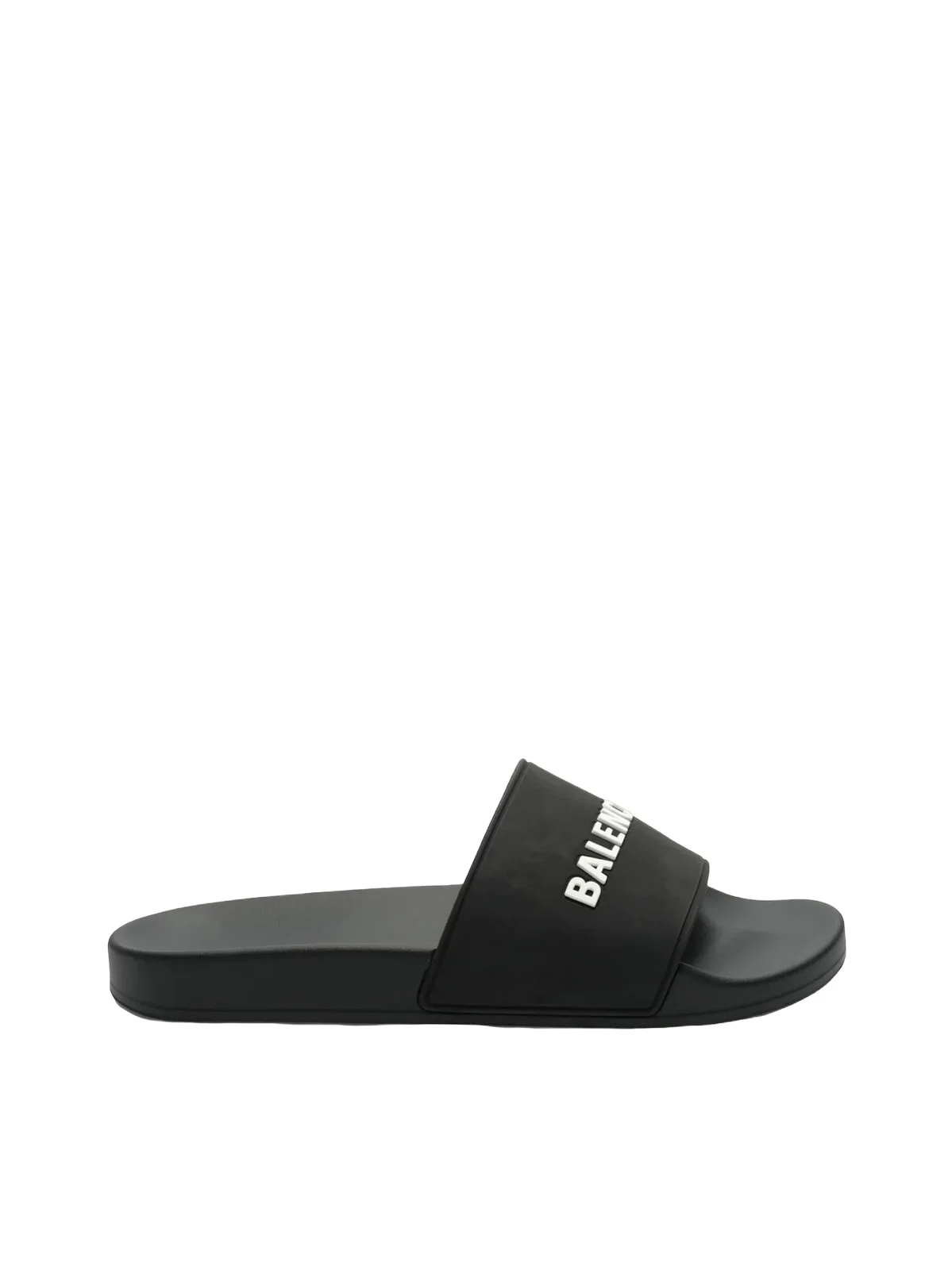 3D Logo Rubber Pool Slide Sandal in Black/white 3D Logo Rubber Pool Slide Sandal in Black/white