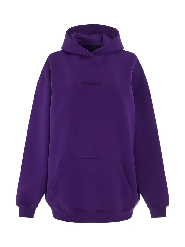 Balenciaga Medium Fit Hoodie in Deep Purple/black Purple | Image 1 Balenciaga Medium Fit Hoodie in Deep Purple/black Purple | Image 1