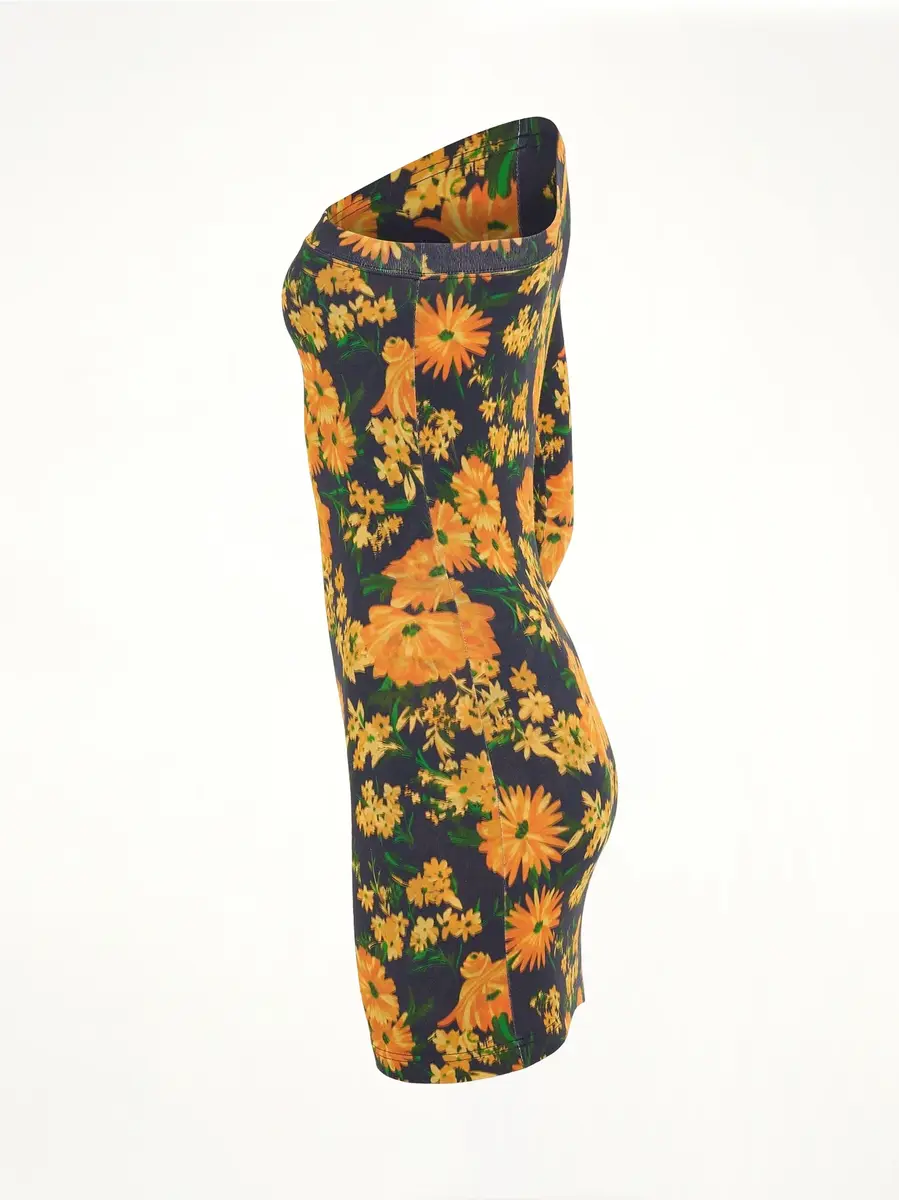 Balenciaga Asymmetric Mini Dress in Yellow/navy | Thumbnail 2 Balenciaga Asymmetric Mini Dress in Yellow/navy | Thumbnail 2