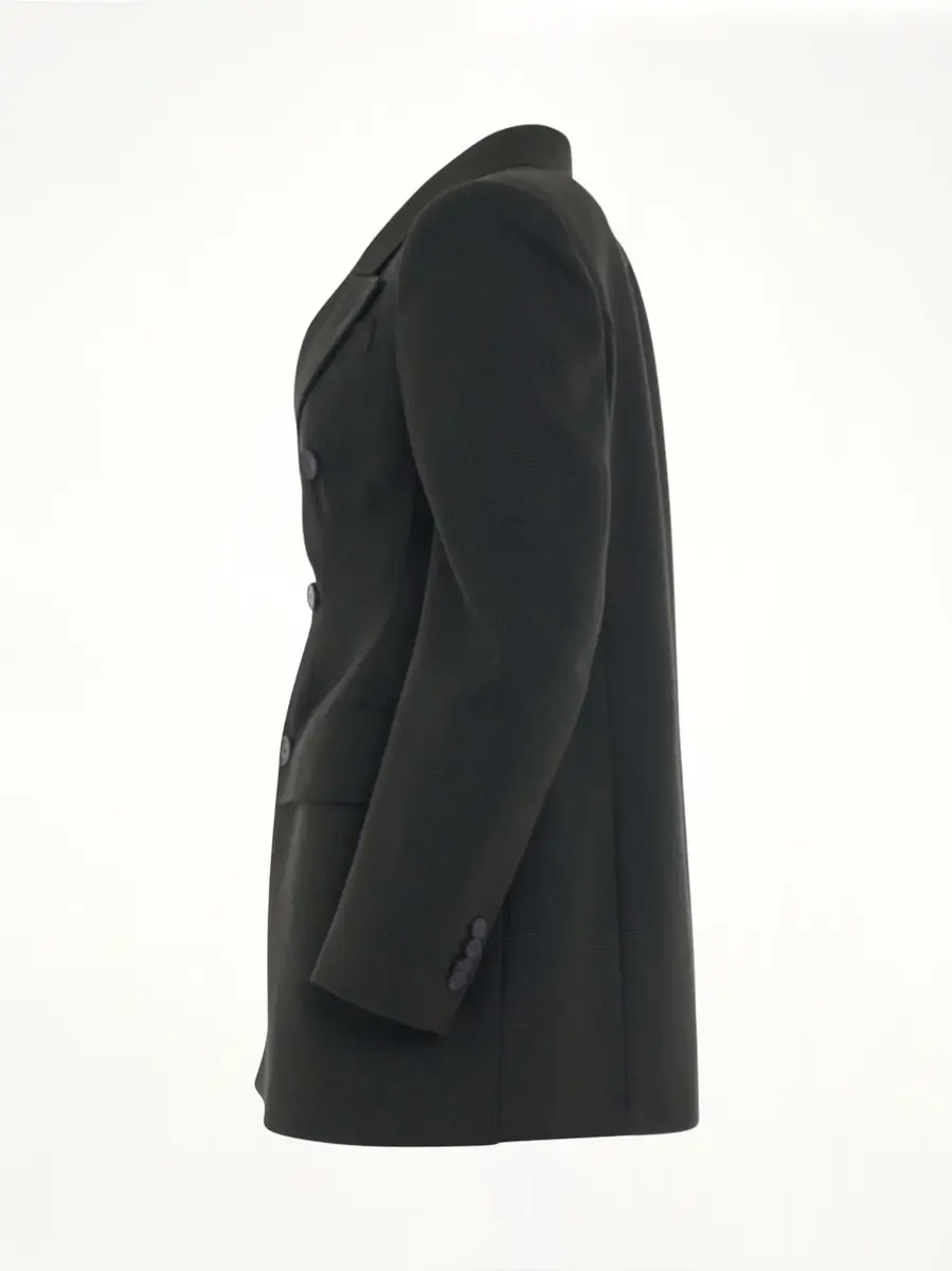 Balenciaga Double Breasted Hourglass Blazer in Khaki/black Green | Thumbnail 2 Balenciaga Double Breasted Hourglass Blazer in Khaki/black Green | Thumbnail 2