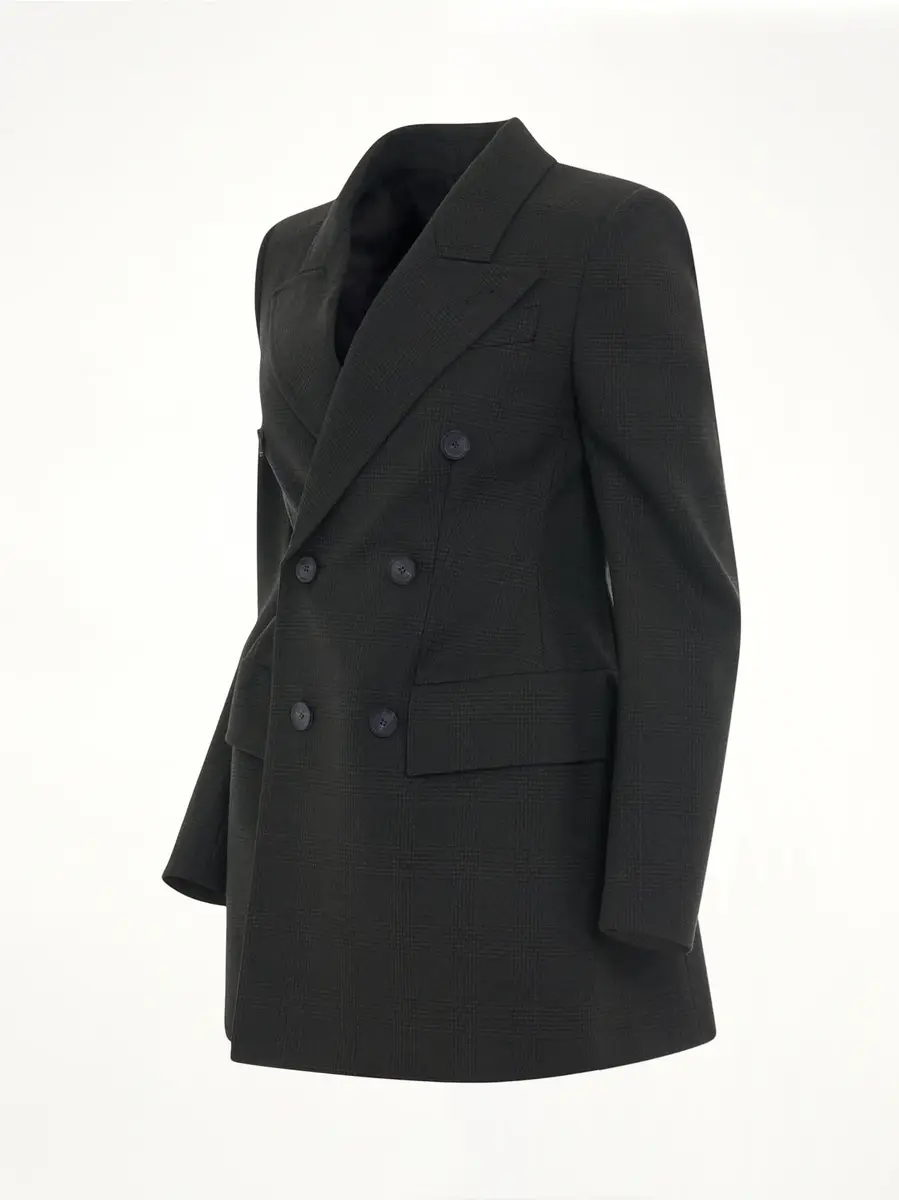 Balenciaga Double Breasted Hourglass Blazer in Khaki/black Green | Thumbnail 3 Balenciaga Double Breasted Hourglass Blazer in Khaki/black Green | Thumbnail 3