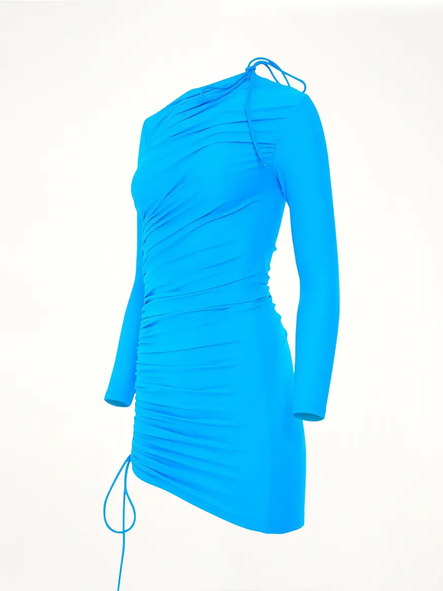 Balenciaga Mini Matte Spandex Dress in Cyan | Thumbnail 3 Balenciaga Mini Matte Spandex Dress in Cyan | Thumbnail 3