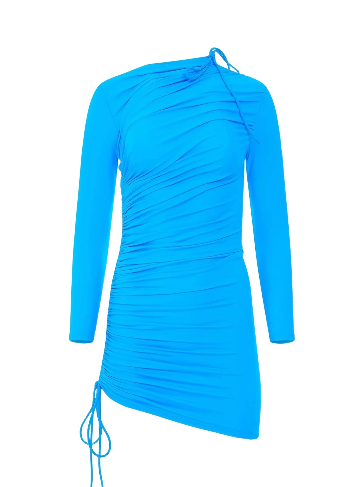 Balenciaga Mini Matte Spandex Dress in Cyan