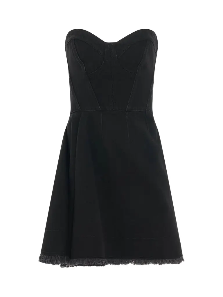Alexander McQueen Mini Bustier Denim Dress | Image 1 Alexander McQueen Mini Bustier Denim Dress | Image 1