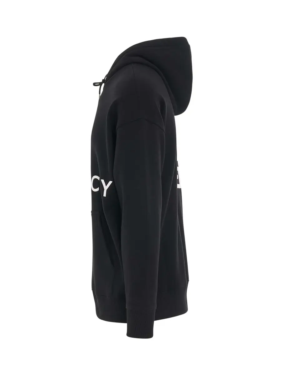 Givenchy Slim Fit Hoodie in Embroidered Felpa Black | Thumbnail 2