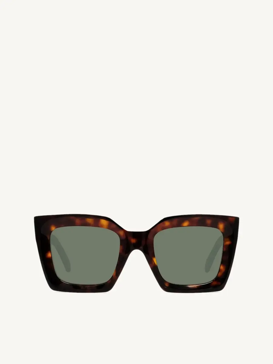 Celine Cl40130i Square Sunglasses With Green Lens in Dark Havana | Thumbnail 2 Celine Cl40130i Square Sunglasses With Green Lens in Dark Havana | Thumbnail 2