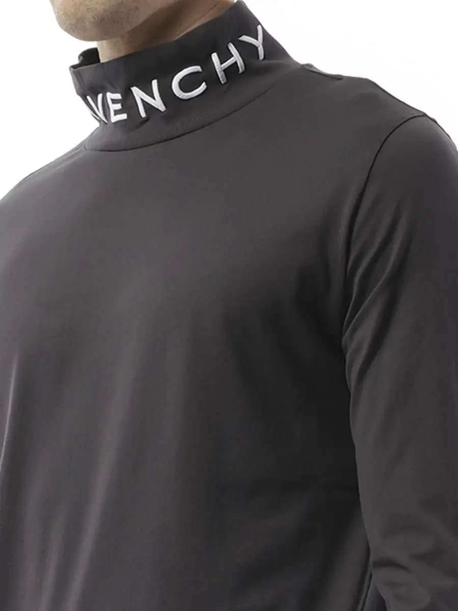 Givenchy Faded Logo Dyed Long Sleeve T-shirt in Black/grey | Thumbnail 2 Givenchy Faded Logo Dyed Long Sleeve T-shirt in Black/grey | Thumbnail 2