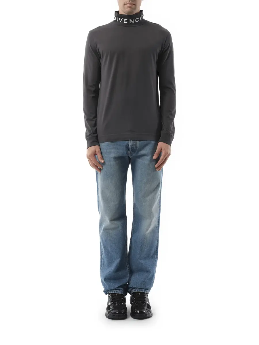 Givenchy Faded Logo Dyed Long Sleeve T-shirt in Black/grey | Thumbnail 4 Givenchy Faded Logo Dyed Long Sleeve T-shirt in Black/grey | Thumbnail 4