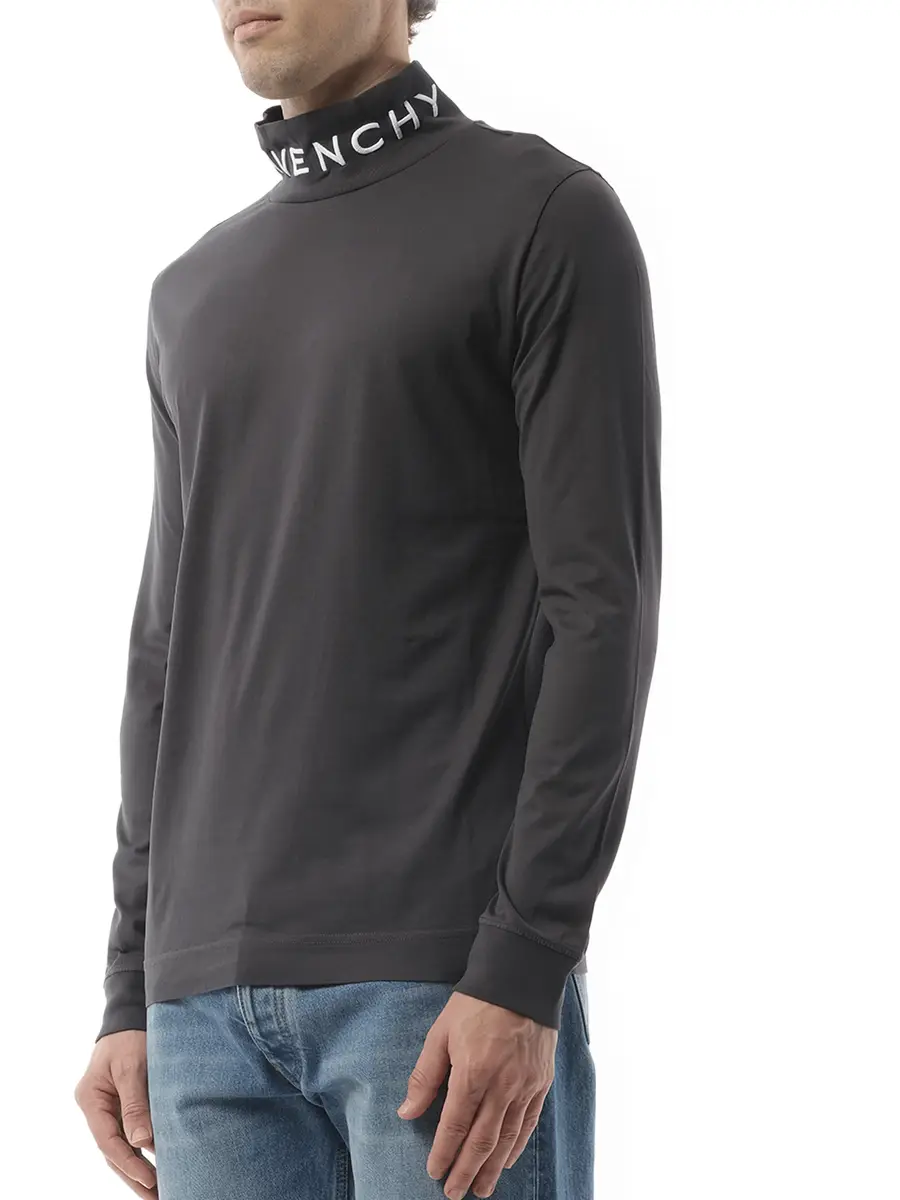 Givenchy Faded Logo Dyed Long Sleeve T-shirt in Black/grey | Thumbnail 5 Givenchy Faded Logo Dyed Long Sleeve T-shirt in Black/grey | Thumbnail 5