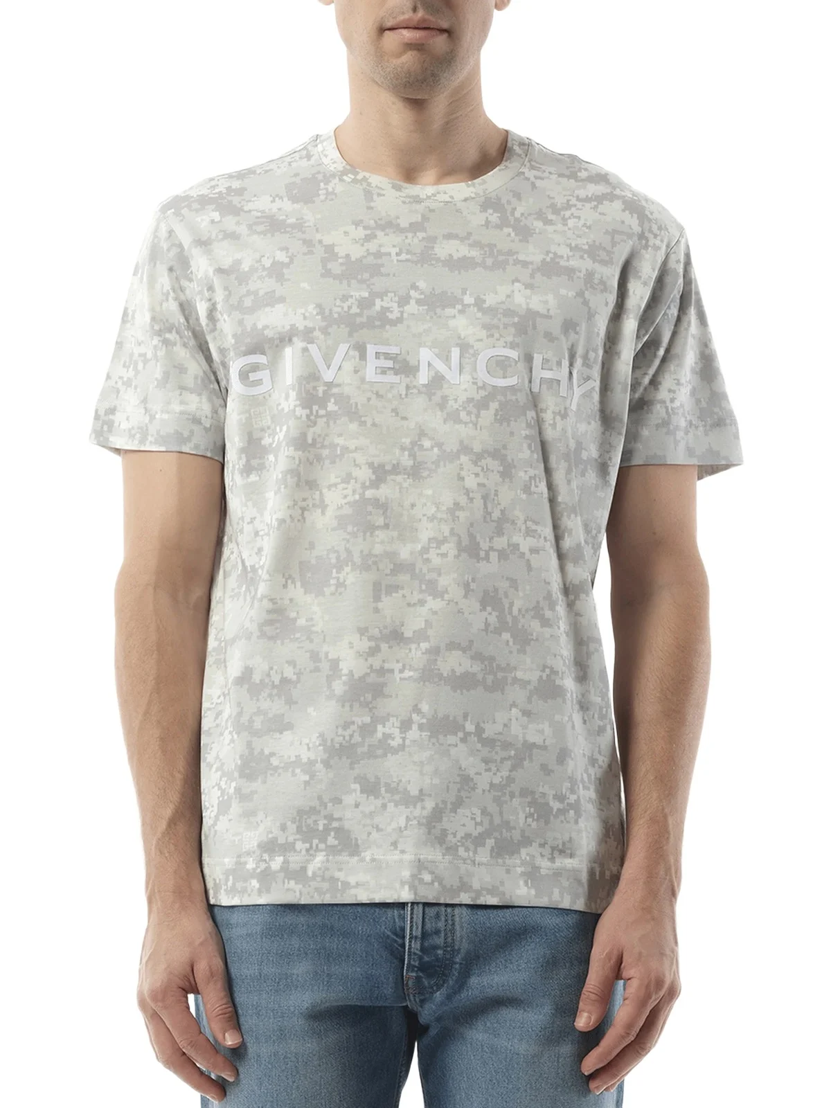 Givenchy Camo All Over T-shirt in Pearl Grey
