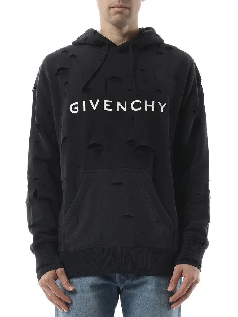 Givenchy Archetype Hoodie With Destroyed Effect | Image 1 Givenchy Archetype Hoodie With Destroyed Effect | Image 1