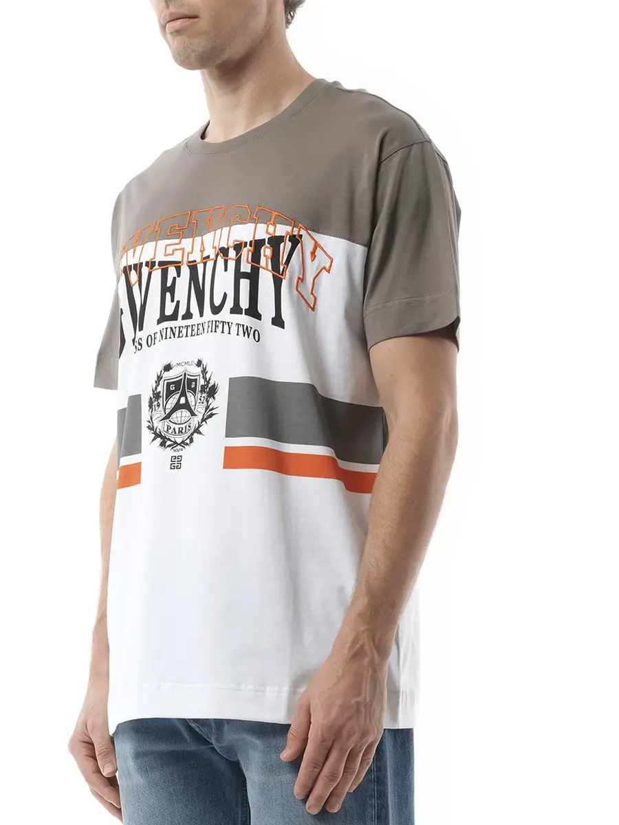 Givenchy College Print Stripes Logo T-shirt in Grey/white | Thumbnail 5