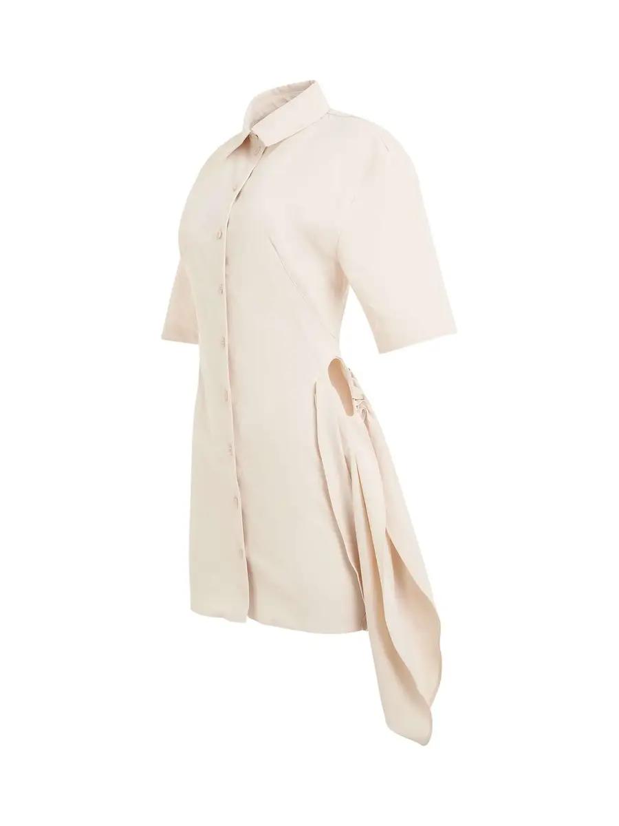 Jacquemus Camisa Dress in Ivory | Thumbnail 3