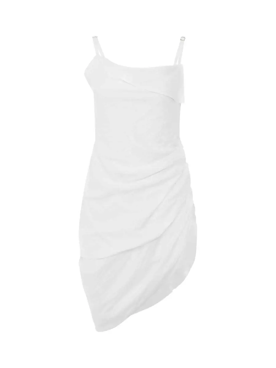 Jacquemus Saudade Asymmetric Draped Mini Dress | Image 1 Jacquemus Saudade Asymmetric Draped Mini Dress | Image 1