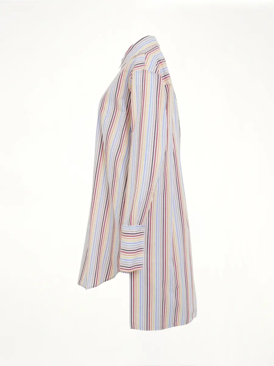 Loewe Stripe Deconstructed Silk Shirt Dress in Yellow/blue/orange | Thumbnail 2 Loewe Stripe Deconstructed Silk Shirt Dress in Yellow/blue/orange | Thumbnail 2