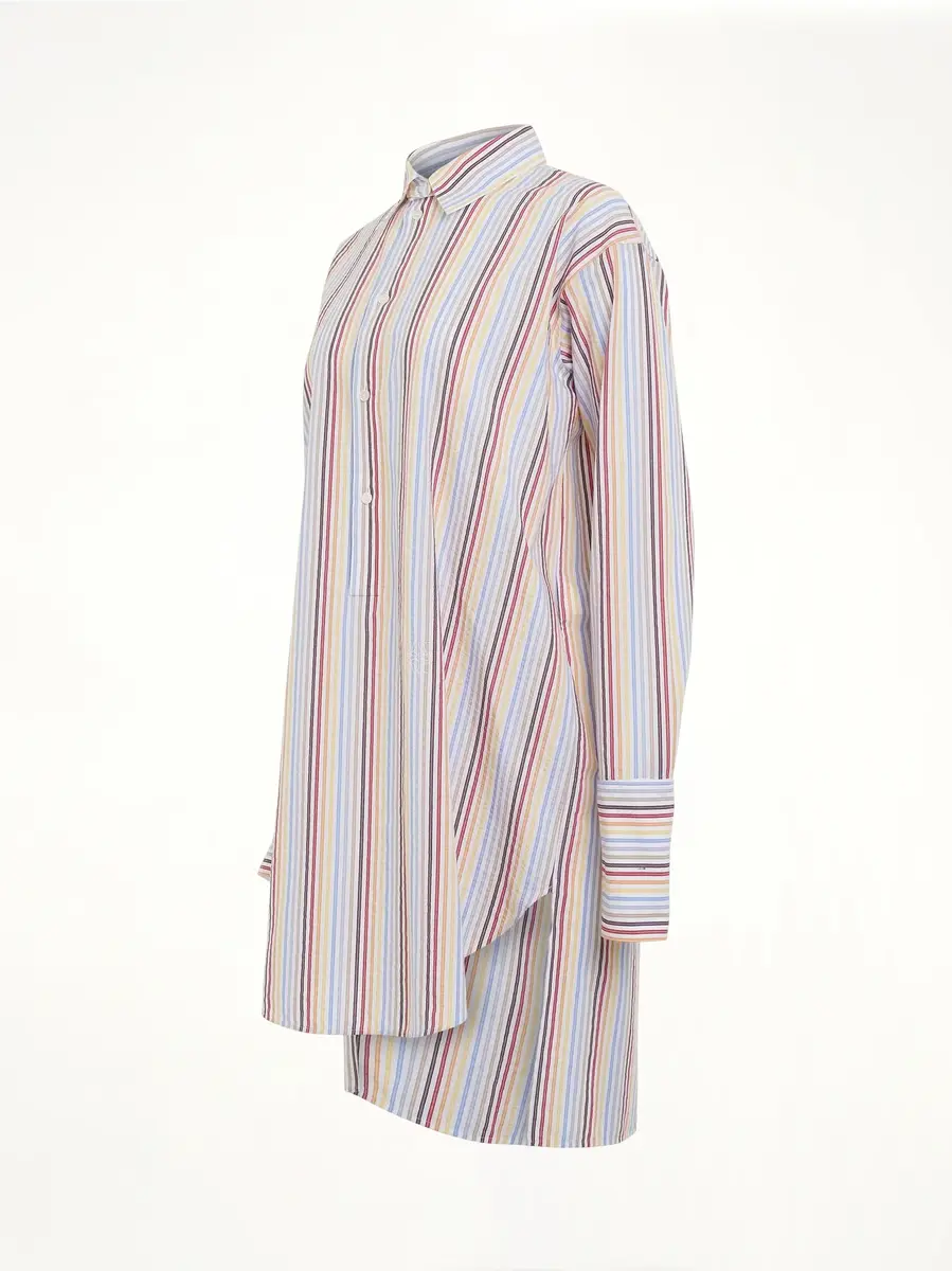 Loewe Stripe Deconstructed Silk Shirt Dress in Yellow/blue/orange | Thumbnail 3 Loewe Stripe Deconstructed Silk Shirt Dress in Yellow/blue/orange | Thumbnail 3