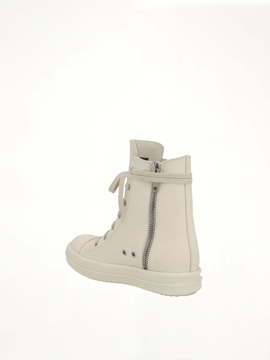 Rick Owens Edfu Leather Sneakers in Milk | Thumbnail 2 Rick Owens Edfu Leather Sneakers in Milk | Thumbnail 2