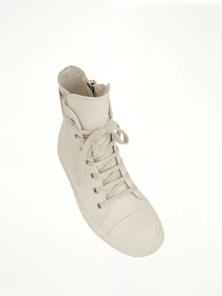 Rick Owens Edfu Leather Sneakers in Milk | Thumbnail 4 Rick Owens Edfu Leather Sneakers in Milk | Thumbnail 4