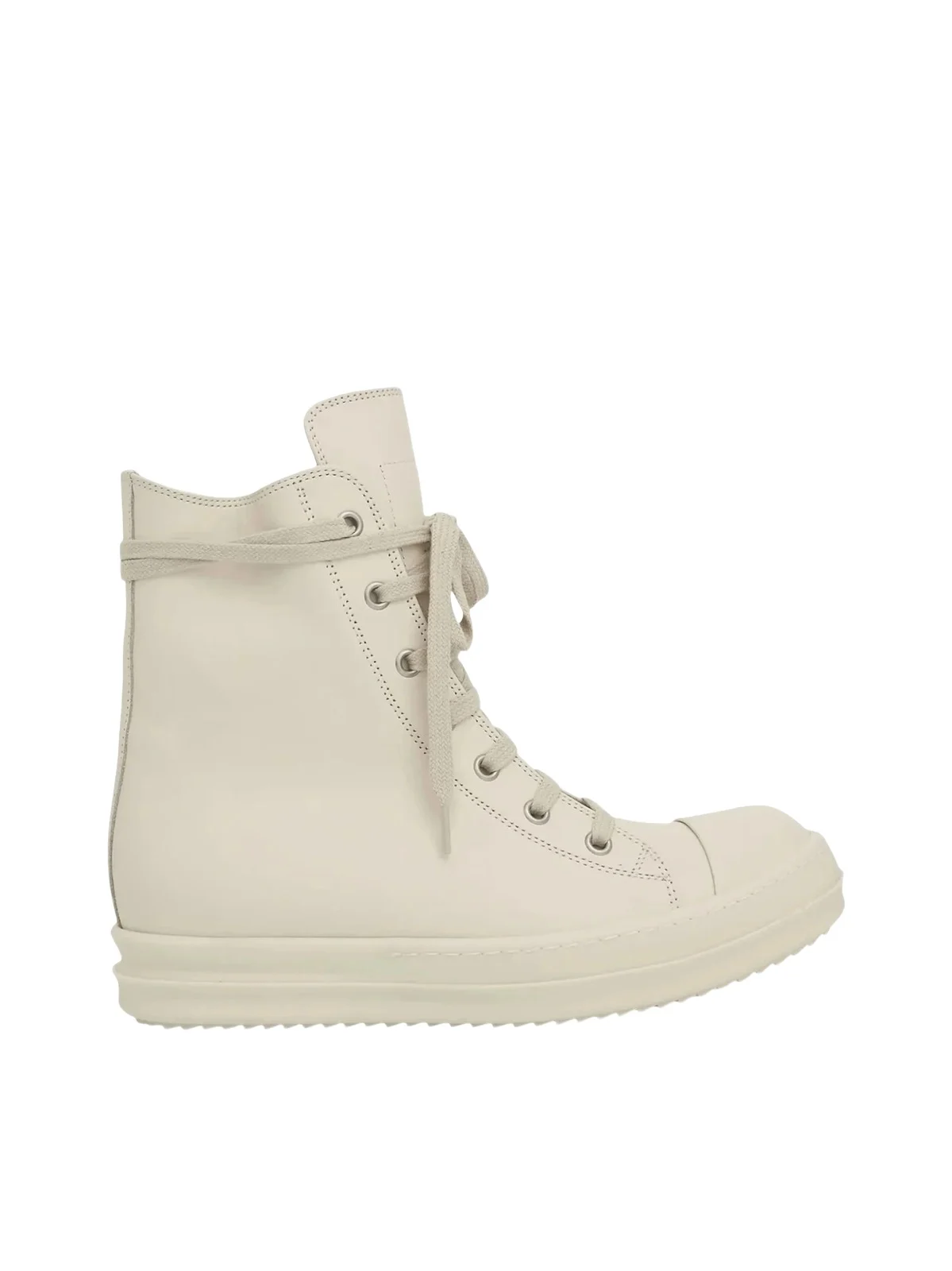 Rick Owens Edfu Leather Sneakers in Milk