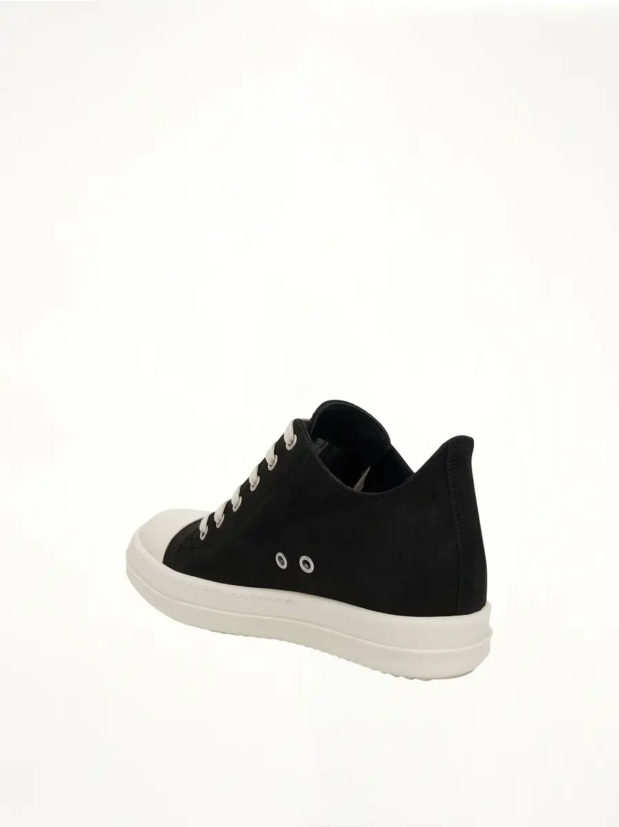 Rick Owens Low Greywolf Leather Sneakers in Black/milk Black | Thumbnail 2 Rick Owens Low Greywolf Leather Sneakers in Black/milk Black | Thumbnail 2