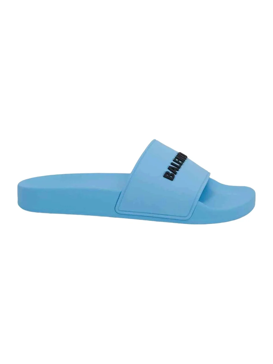 3D Logo Pool Slide Sandal in Sky Blue/black 3D Logo Pool Slide Sandal in Sky Blue/black