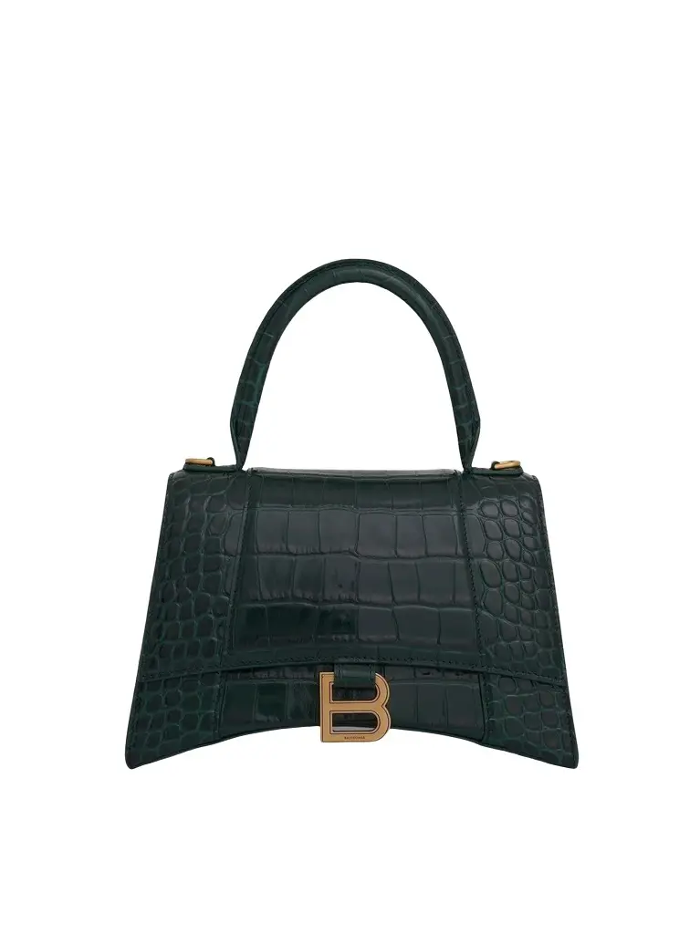 Balenciaga Hourglass Small Croco Embossed Bag | Image 1 Balenciaga Hourglass Small Croco Embossed Bag | Image 1