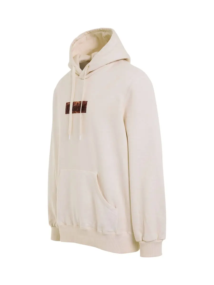 DOUBLET Rust Embroidery Hoodie in Ivory | Thumbnail 3