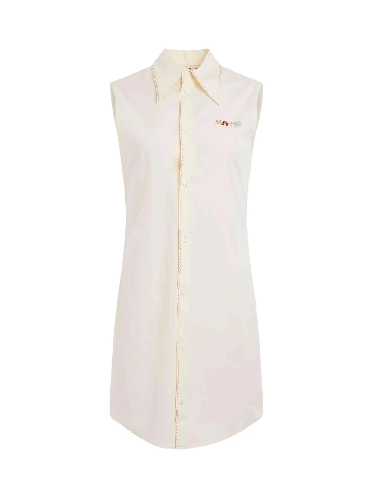 Marni Poplin Shirt Dress in Antique White