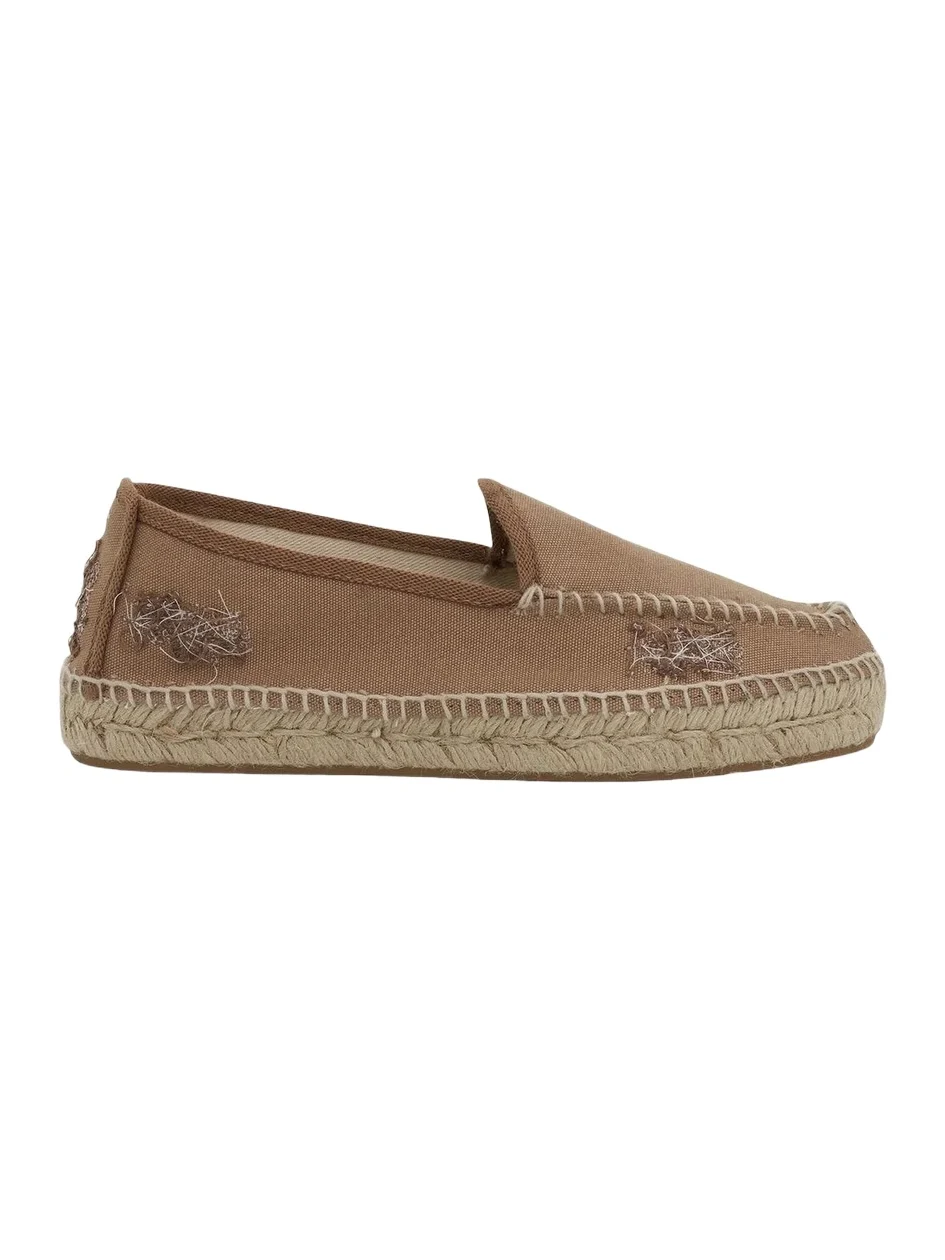 Maison Margiela Embroidered Espadrilles in Chamois