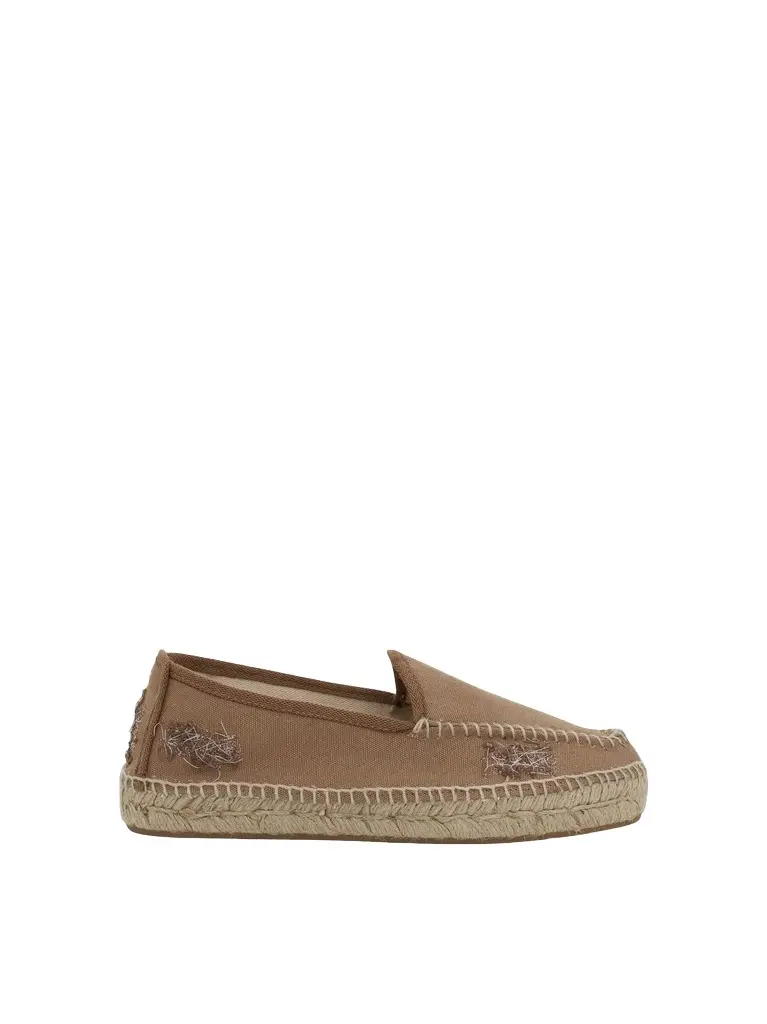 Maison Margiela Embroidered Espadrilles in Chamois Brown | Image 1 Maison Margiela Embroidered Espadrilles in Chamois Brown | Image 1