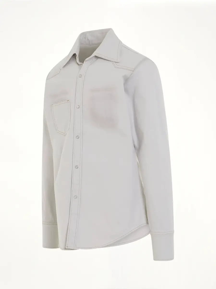 Maison Margiela Chalk Selvedge Denim Shirt in Ice Blue | Thumbnail 3 Maison Margiela Chalk Selvedge Denim Shirt in Ice Blue | Thumbnail 3