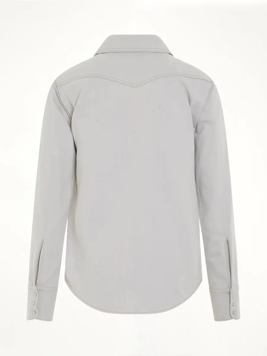 Maison Margiela Chalk Selvedge Denim Shirt in Ice Blue | Thumbnail 4 Maison Margiela Chalk Selvedge Denim Shirt in Ice Blue | Thumbnail 4