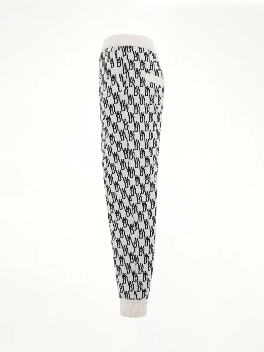 We11Done Logo Knit Jacquard Trouser in Ivory | Thumbnail 2 We11Done Logo Knit Jacquard Trouser in Ivory | Thumbnail 2