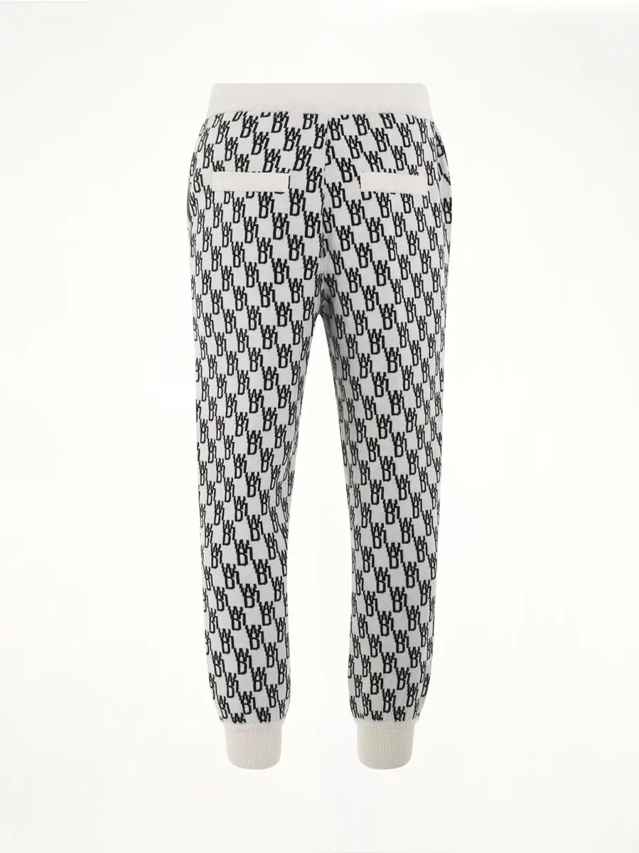 We11Done Logo Knit Jacquard Trouser in Ivory | Thumbnail 4 We11Done Logo Knit Jacquard Trouser in Ivory | Thumbnail 4