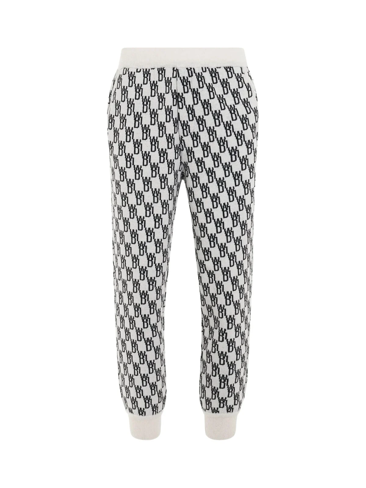 We11Done Logo Knit Jacquard Trouser in Ivory