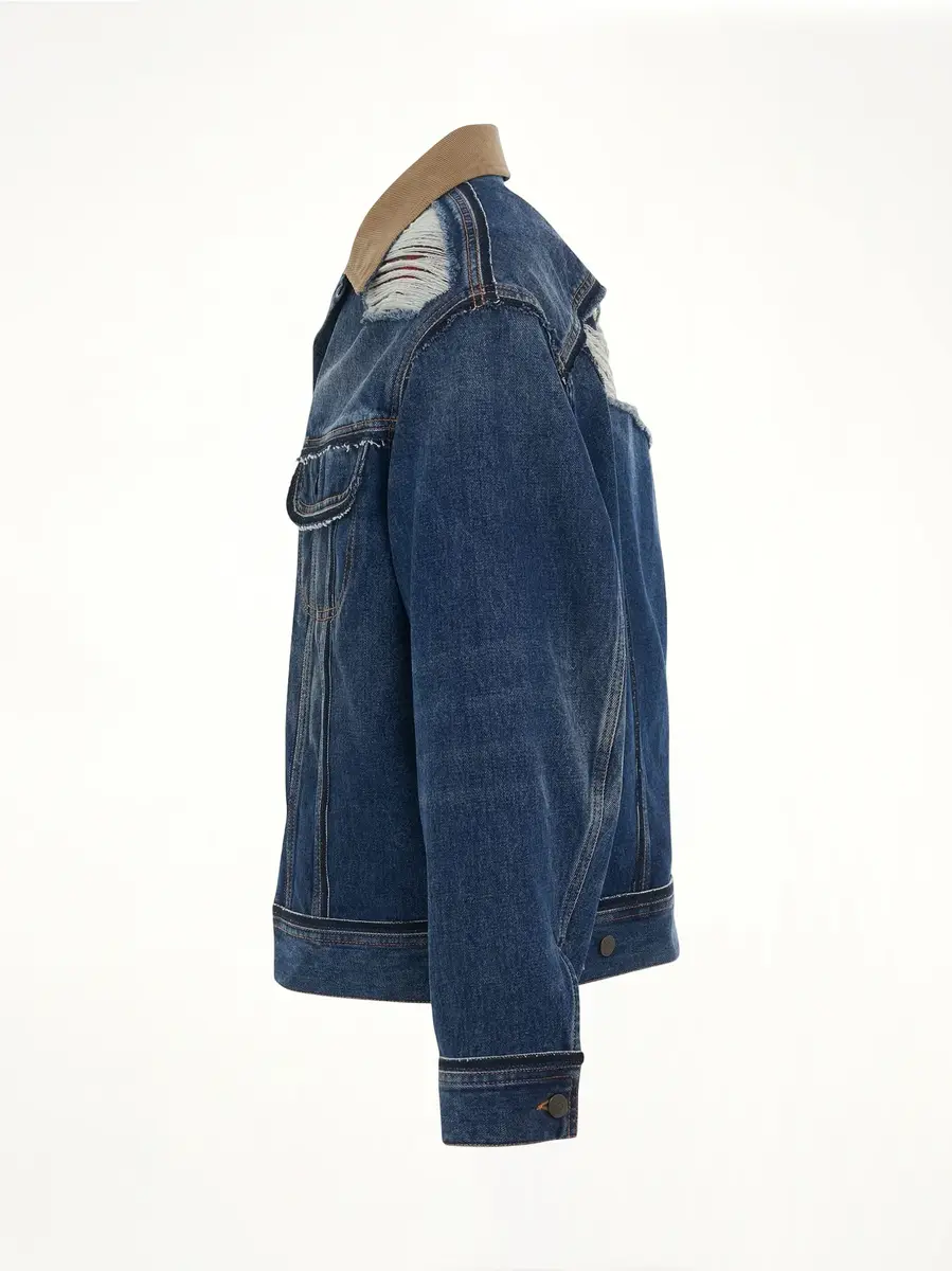 Maison Margiela Deconstruction Cut-out Denim Jacket in Indigo | Thumbnail 2 Maison Margiela Deconstruction Cut-out Denim Jacket in Indigo | Thumbnail 2