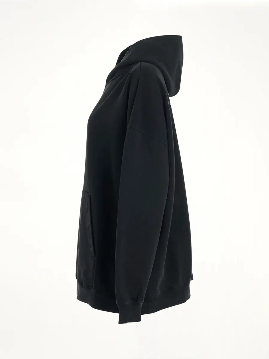 Balenciaga Back Logo Oversized Hoodie in Black/silver Black | Thumbnail 2 Balenciaga Back Logo Oversized Hoodie in Black/silver Black | Thumbnail 2