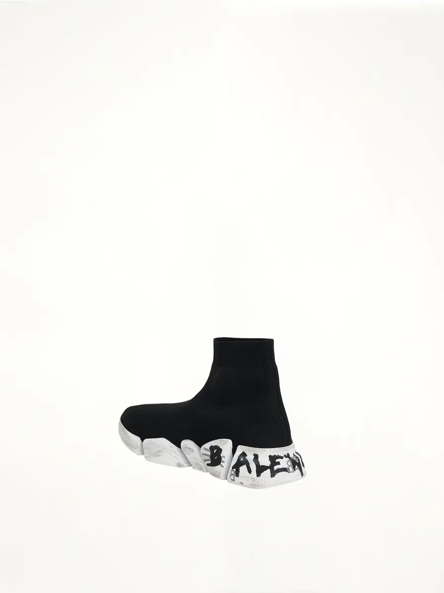 Balenciaga Speed 2.0 Graffiti Knit in Black/white Black | Thumbnail 2 Balenciaga Speed 2.0 Graffiti Knit in Black/white Black | Thumbnail 2