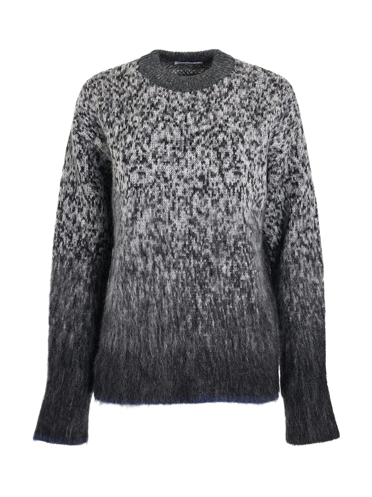 Off-White Fuzzy Mohair Arrow Knitwear in Dark Grey