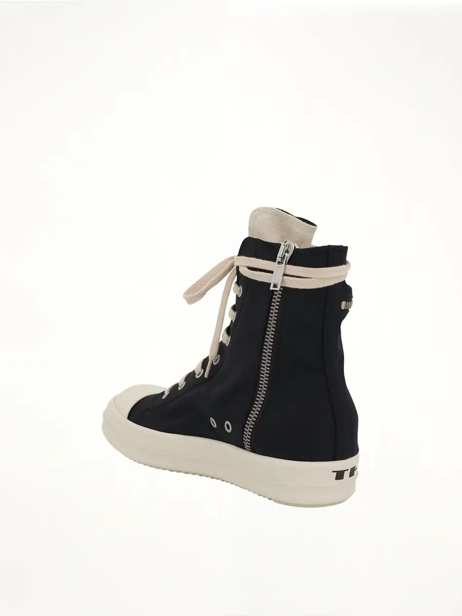 RICK OWENS DRKSHDW Cargo High Sneaker With Tears Bumper in Black/milk | Thumbnail 2 RICK OWENS DRKSHDW Cargo High Sneaker With Tears Bumper in Black/milk | Thumbnail 2