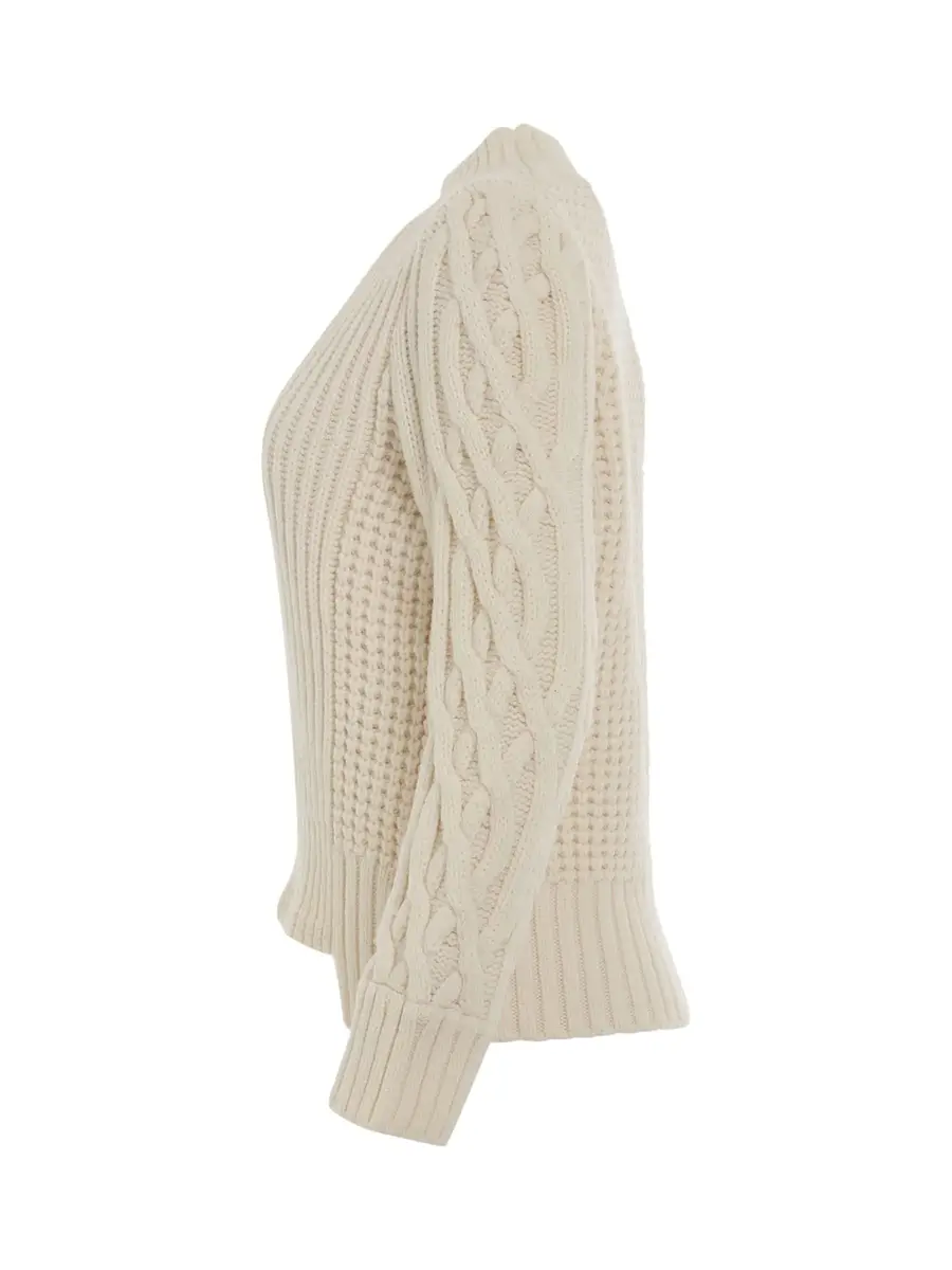 Sacai Wool Mohair Knit Pullover in Off White | Thumbnail 2 Sacai Wool Mohair Knit Pullover in Off White | Thumbnail 2