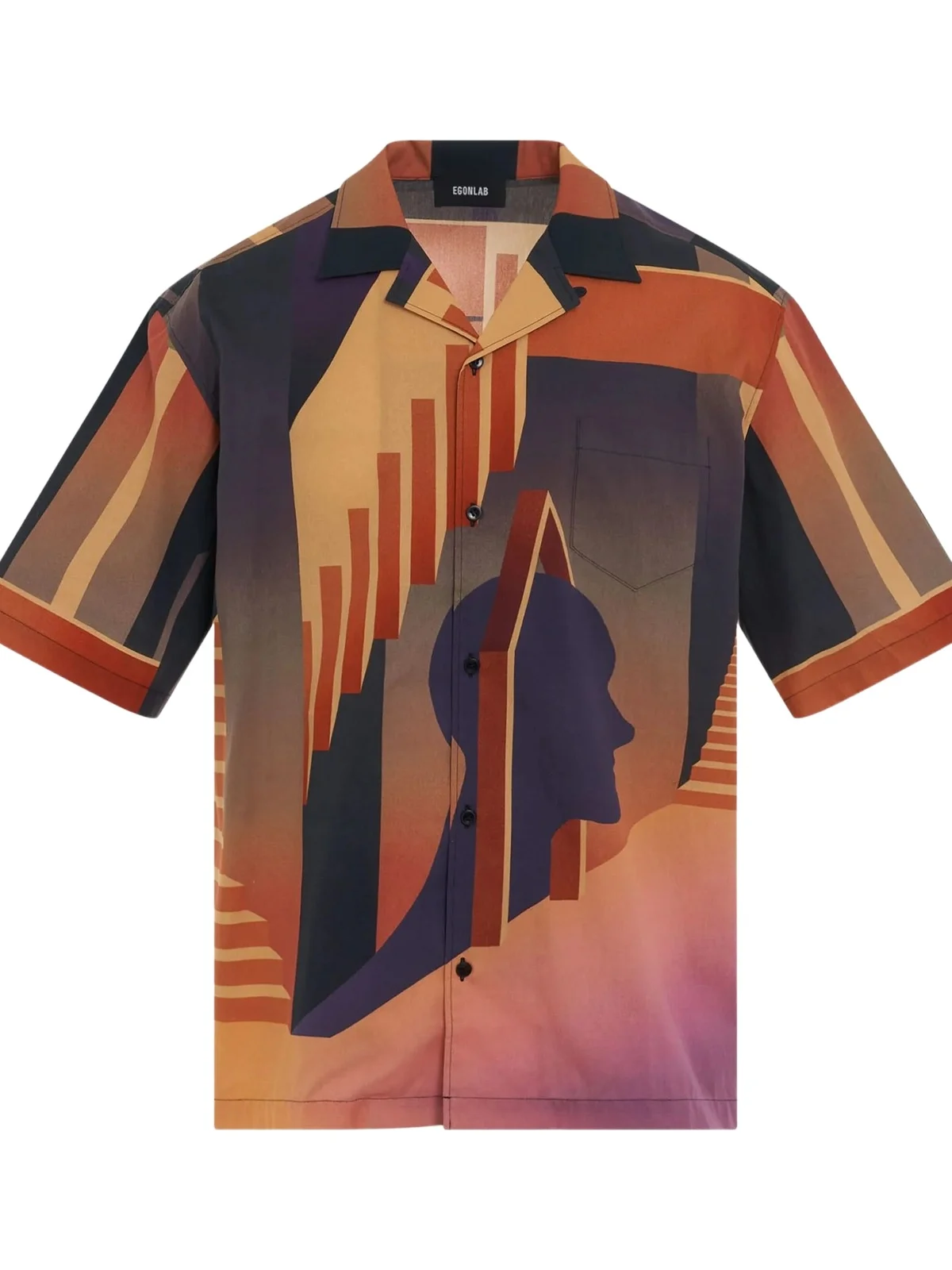 Graphic Bowling Shirt in Warm Desert