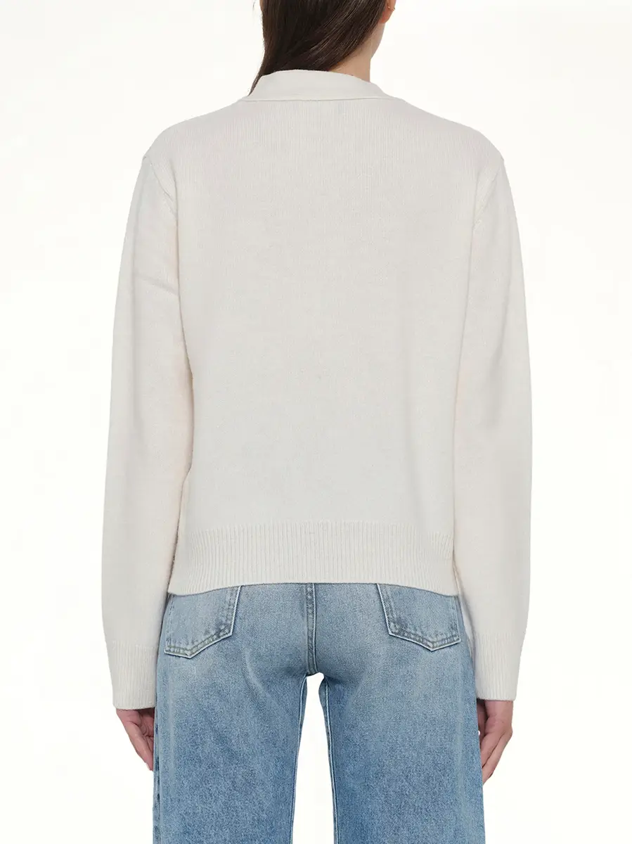 We11Done Pocket Logo Knit Cardigan in Ivory | Thumbnail 5 We11Done Pocket Logo Knit Cardigan in Ivory | Thumbnail 5
