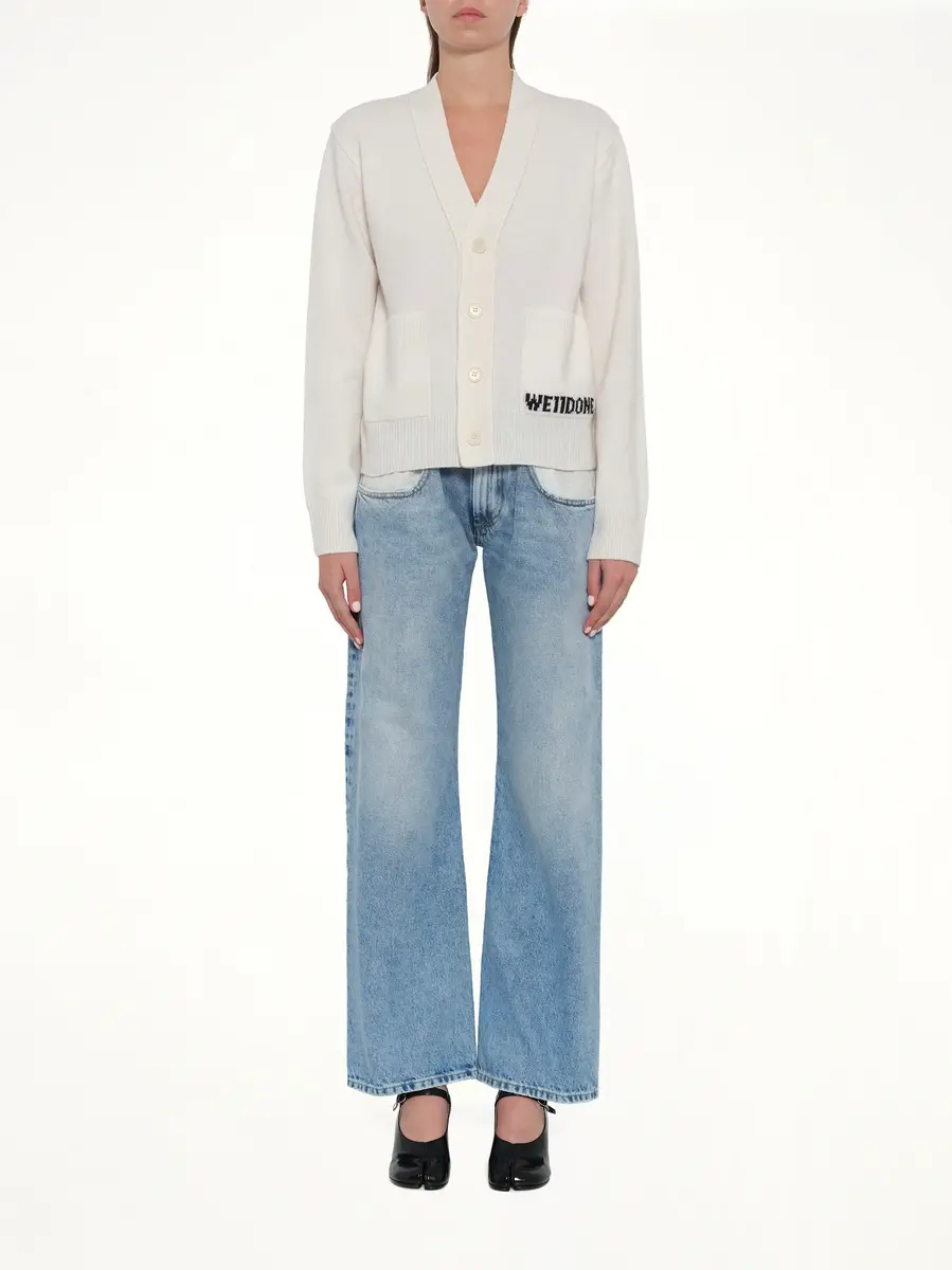 We11Done Pocket Logo Knit Cardigan in Ivory | Thumbnail 7 We11Done Pocket Logo Knit Cardigan in Ivory | Thumbnail 7