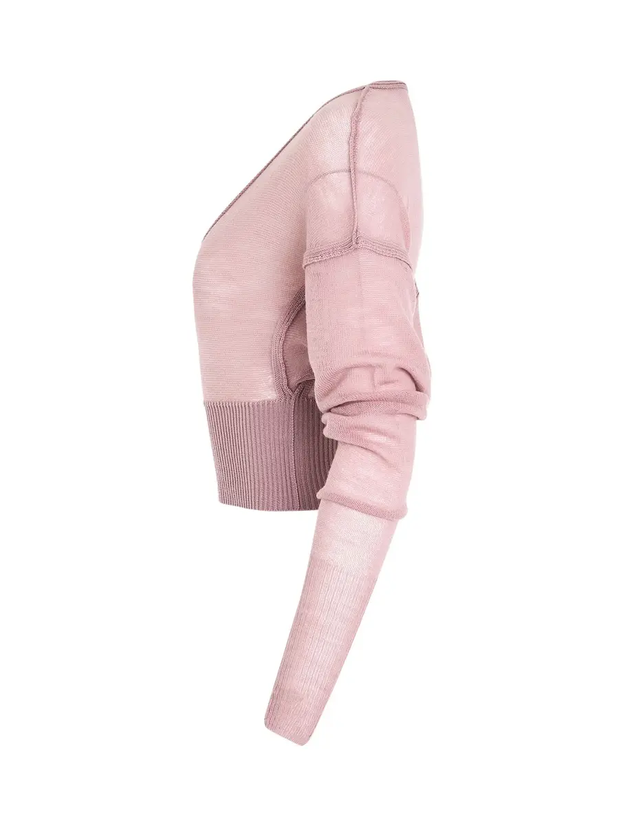 Rick Owens Long Sleeve V Knit Sweater | Thumbnail 2 Rick Owens Long Sleeve V Knit Sweater | Thumbnail 2
