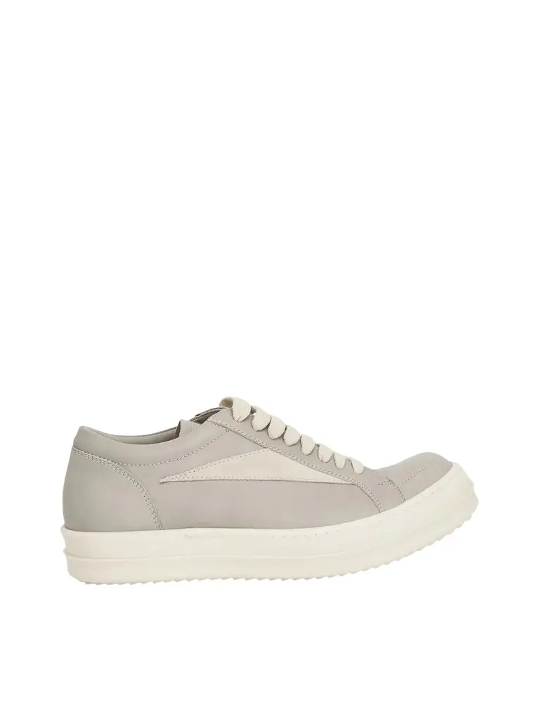 Rick Owens Women Vintage Leather Sneaker in Pearl/milk White | Image 1 Rick Owens Women Vintage Leather Sneaker in Pearl/milk White | Image 1