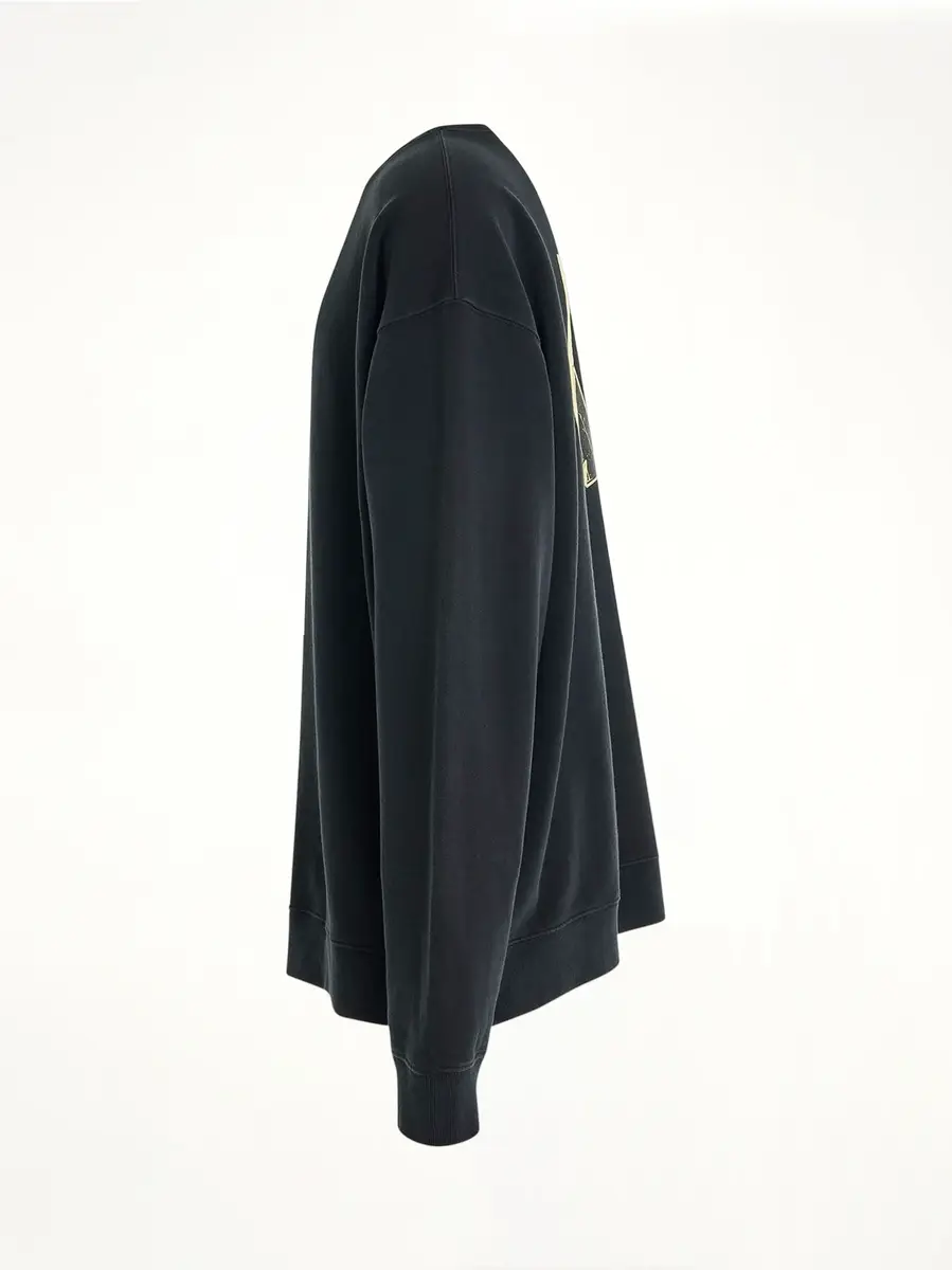 Maison Margiela Open Neck Oversized Sweatshirt in Anthracite Black | Thumbnail 2 Maison Margiela Open Neck Oversized Sweatshirt in Anthracite Black | Thumbnail 2