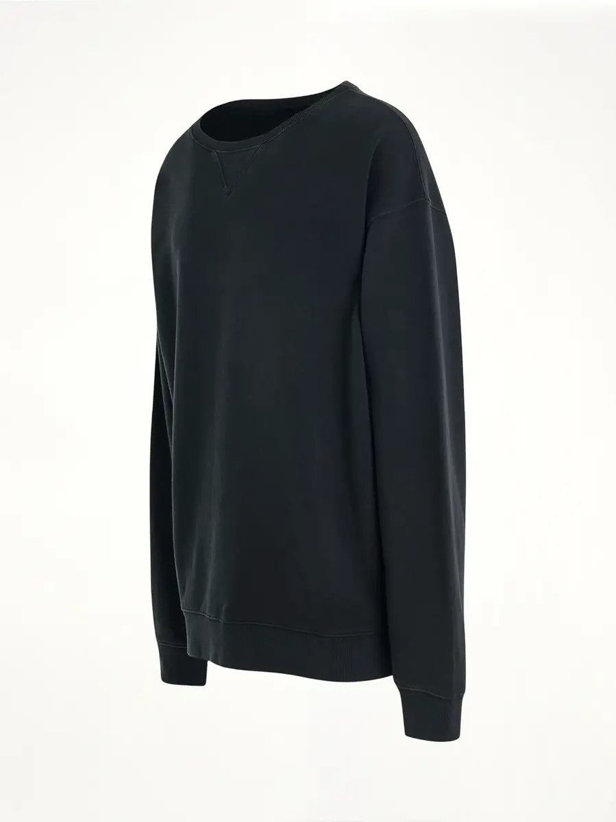 Maison Margiela Open Neck Oversized Sweatshirt in Anthracite Black | Thumbnail 3 Maison Margiela Open Neck Oversized Sweatshirt in Anthracite Black | Thumbnail 3