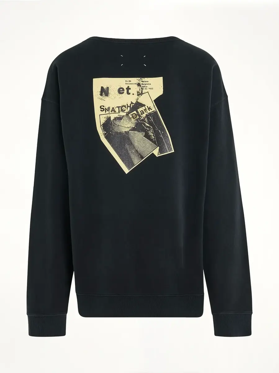 Maison Margiela Open Neck Oversized Sweatshirt in Anthracite Black | Thumbnail 4 Maison Margiela Open Neck Oversized Sweatshirt in Anthracite Black | Thumbnail 4
